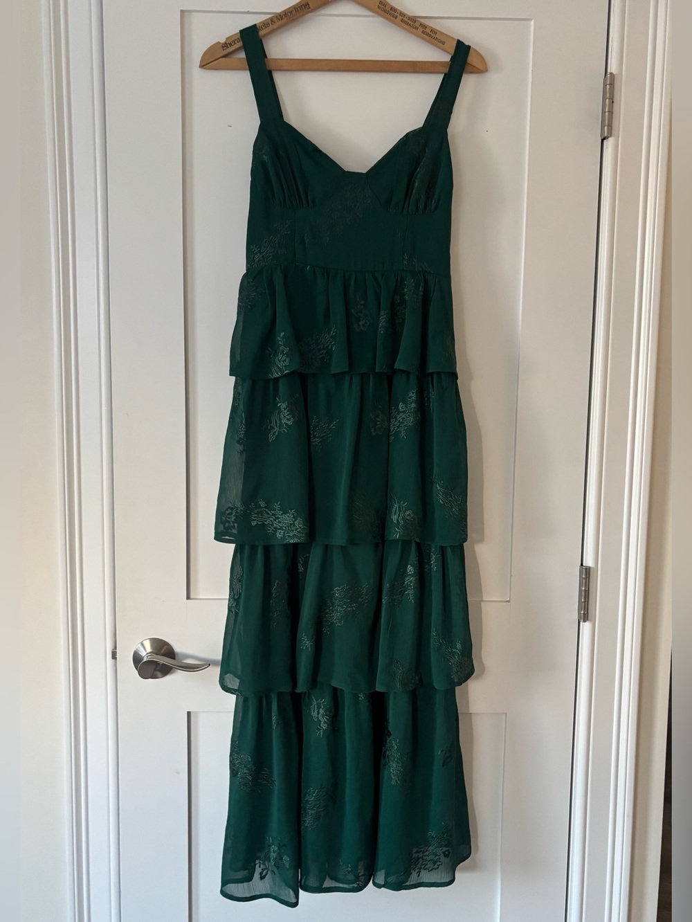 Altar’d State Green Tiered Maxi Dress Small Cottagecore Boho